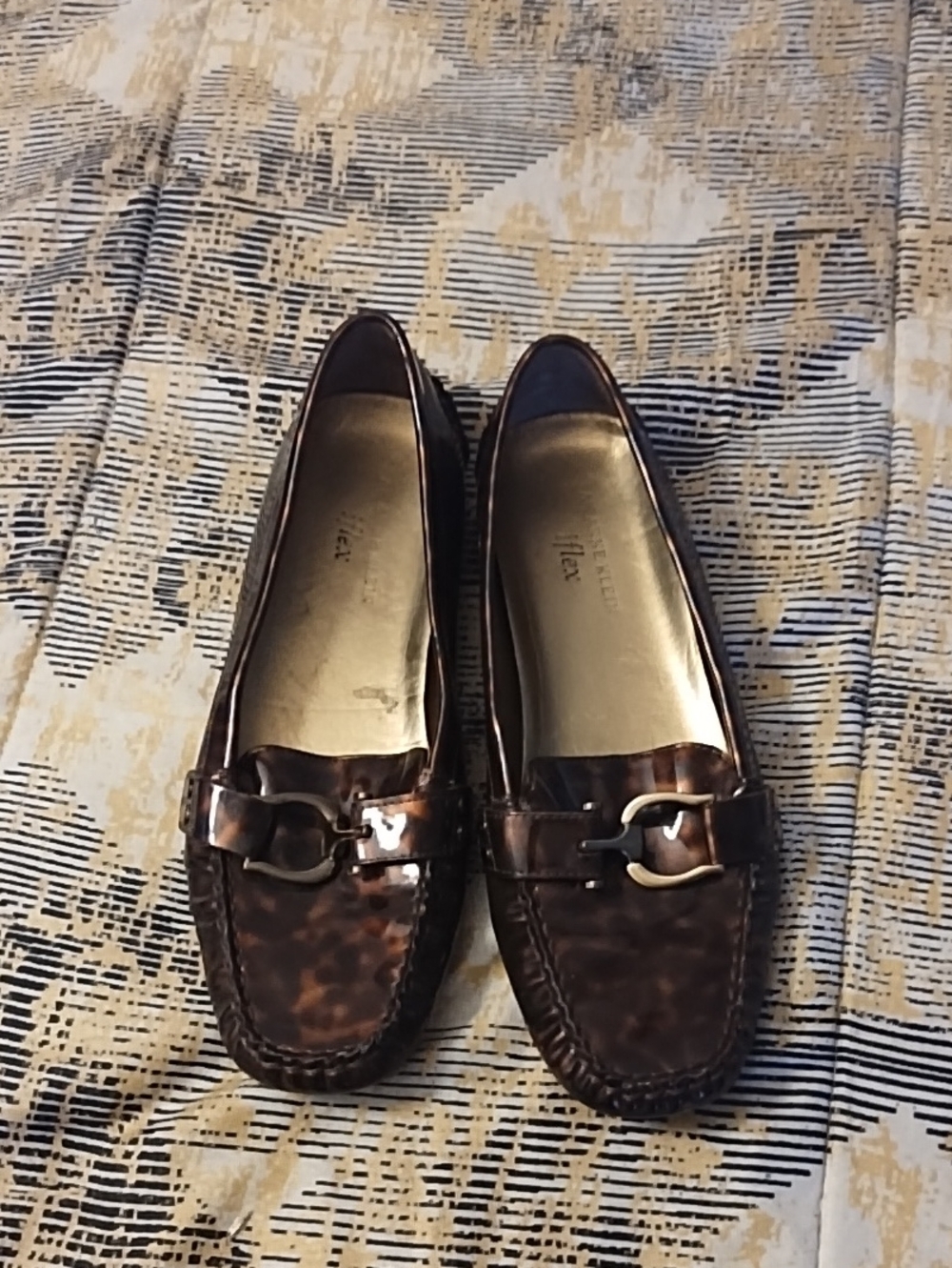 Anne Klein Brown Tortoise Patent Loafers